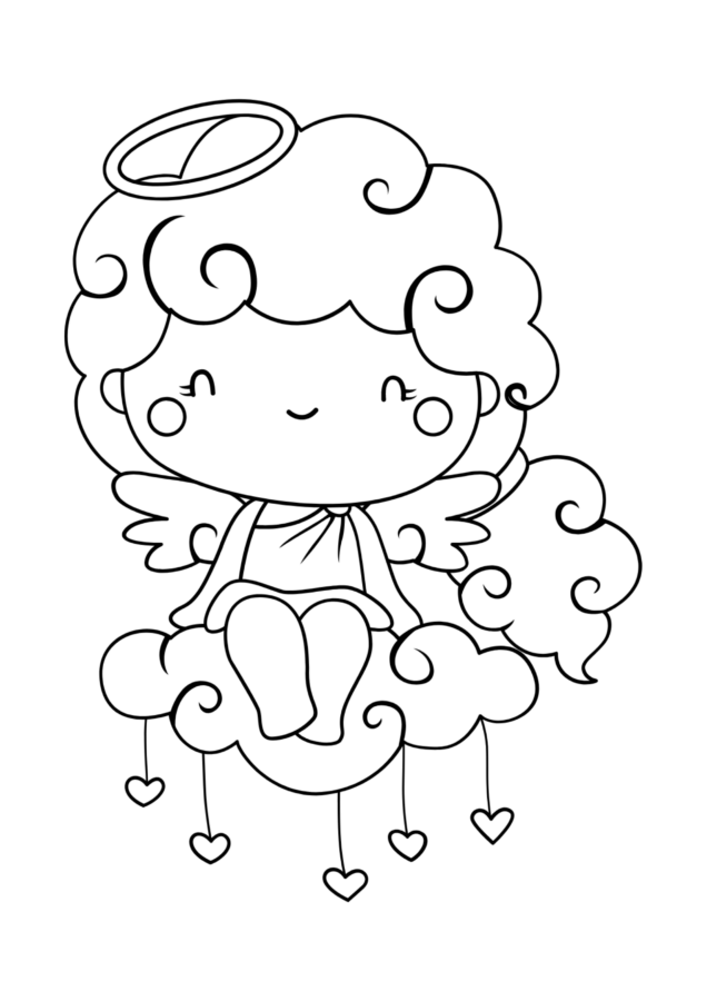 Desenho de anjos para colorir - anjos