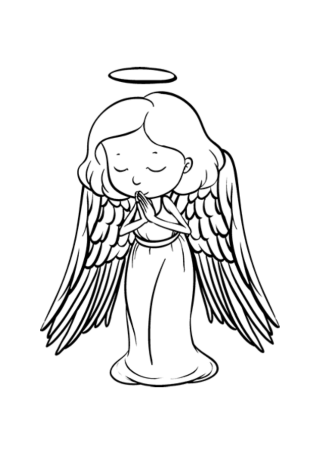 Desenho de anjos para colorir - anjos