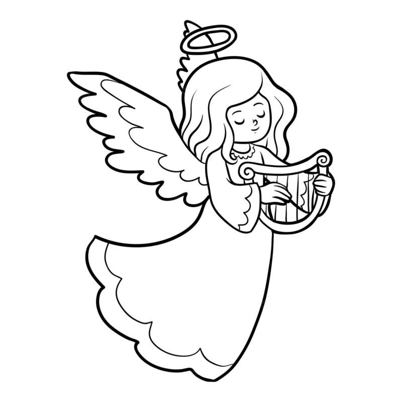 Desenho de anjos para colorir - anjos