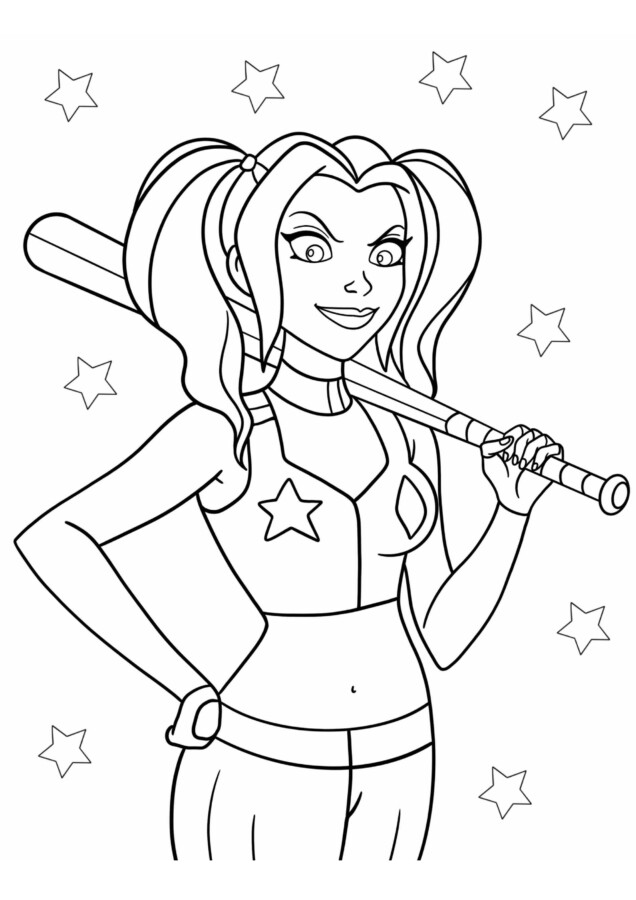 Desenho de arlequina para colorir - arlequina Desenho de arlequina - arlequina para colorir e imprimir grátis. Atividade infantil