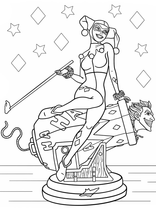 Desenho de arlequina para colorir - arlequina Desenho de arlequina - arlequina para colorir e imprimir grátis. Atividade infantil