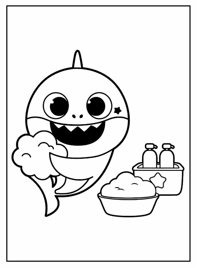 Desenho de baby shark para colorir - baby shark Desenho de baby shark - baby shark para colorir e imprimir grátis. Atividade infantil