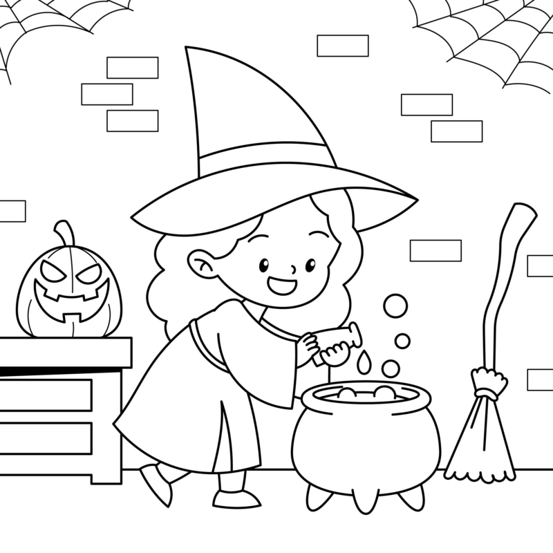 Desenho de bruxa para colorir - bruxa