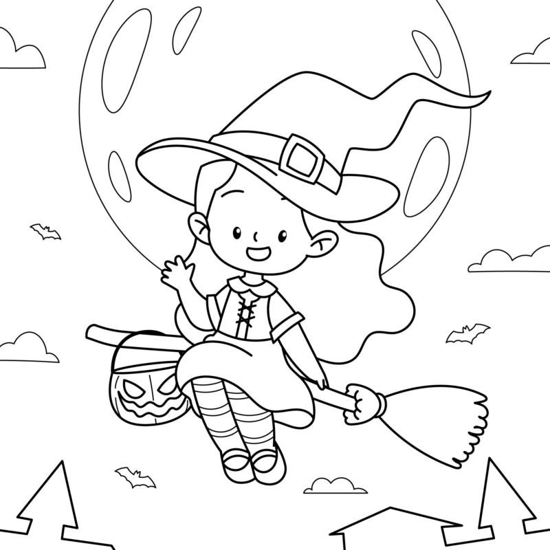 Desenho de bruxa para colorir - bruxa