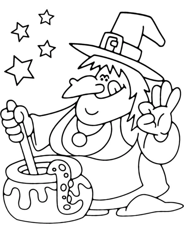 Desenho de bruxa para colorir - bruxa