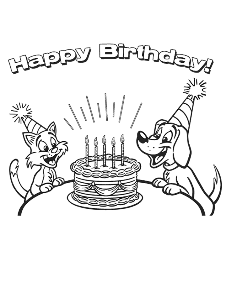Desenho de aniversário para colorir - aniversário Desenho de aniversário - aniversário para colorir e imprimir grátis. Atividade infantil