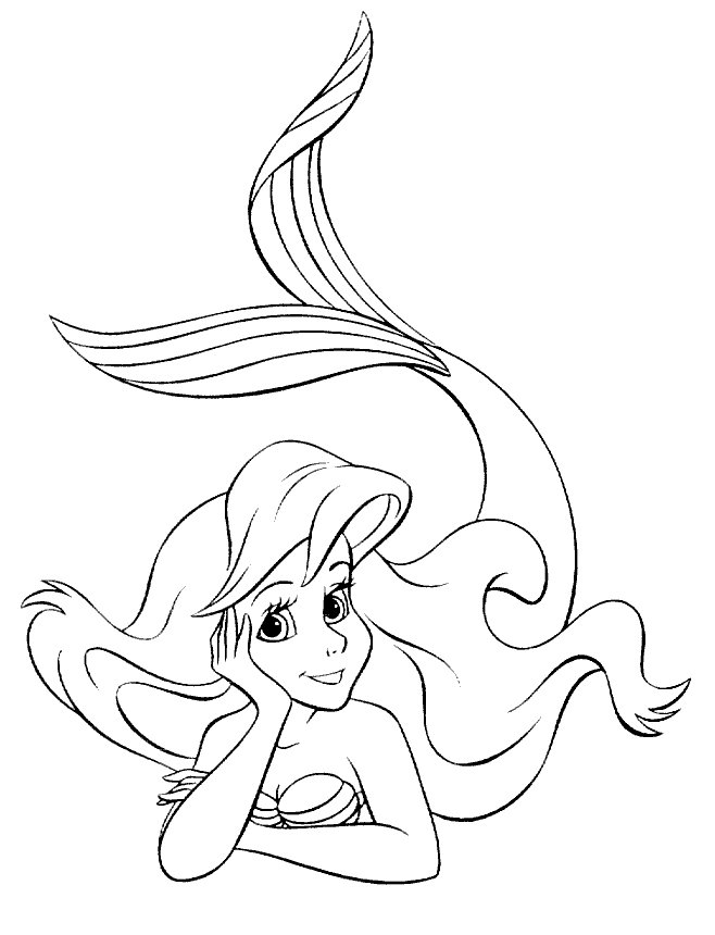Desenho de ariel para colorir - ariel
