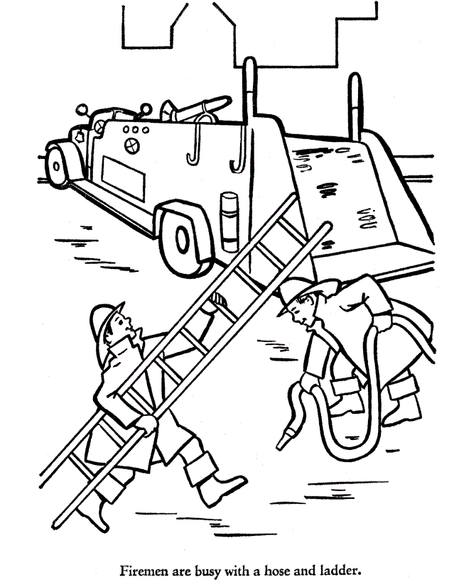 Desenho de bombeiros para colorir - bombeiros Desenho de bombeiros - bombeiros para colorir e imprimir grátis. Atividade infantil