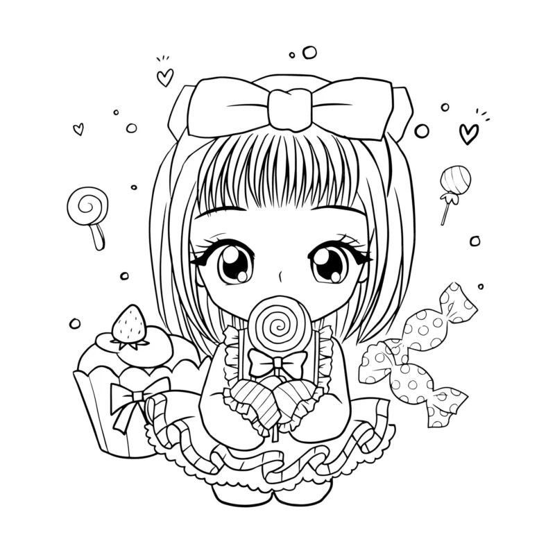 Desenho de anime para colorir - anime