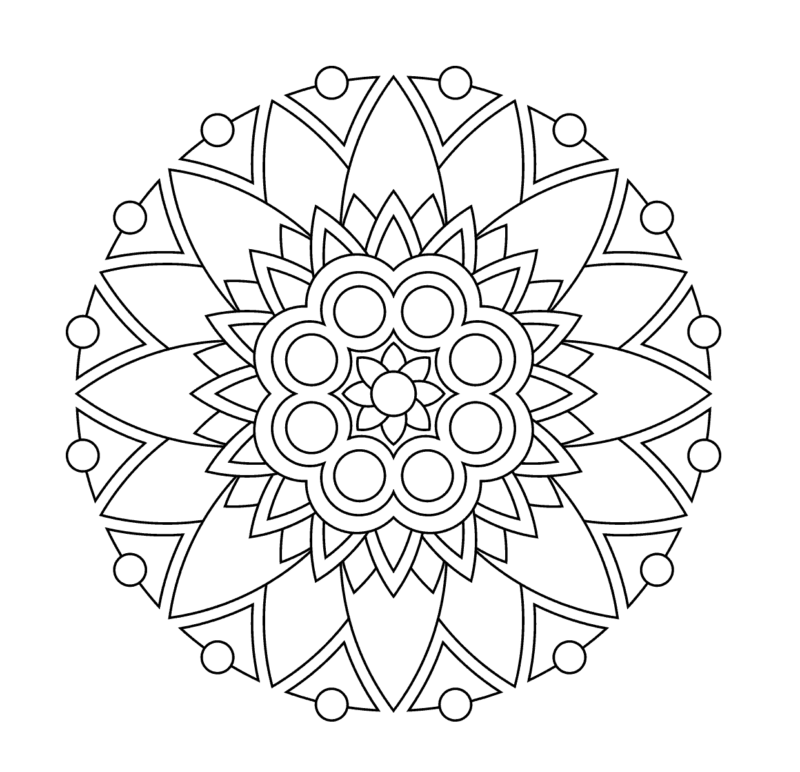 Desenho de mandala para colorir - mandala