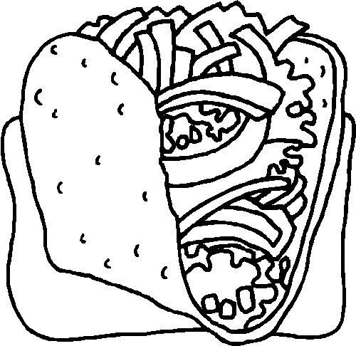 Desenho de comida para colorir - comida
