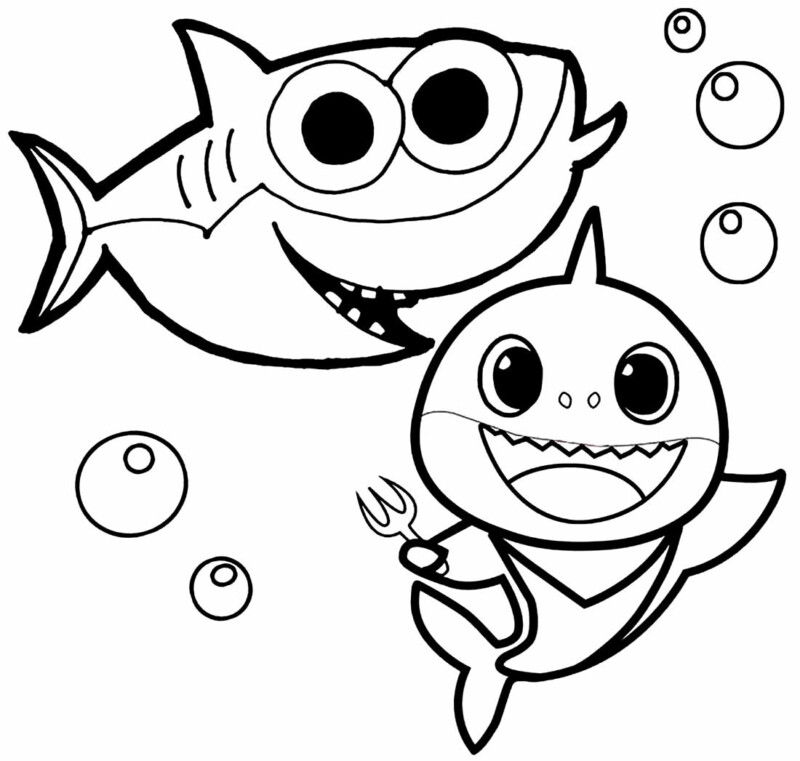 Desenho de baby shark para colorir - baby shark