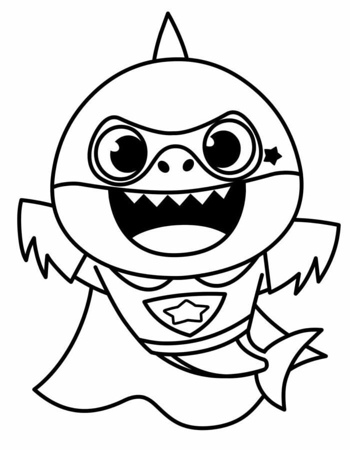 Desenho de baby shark para colorir - baby shark