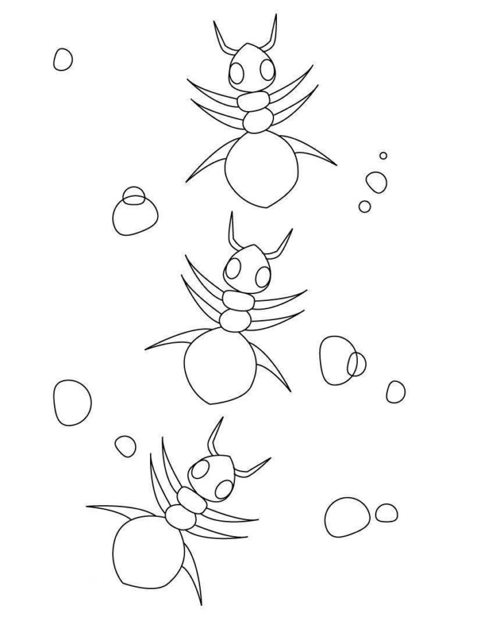Desenho de formigas para colorir - formigas