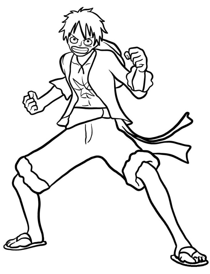 Desenho de luffy para colorir - luffy