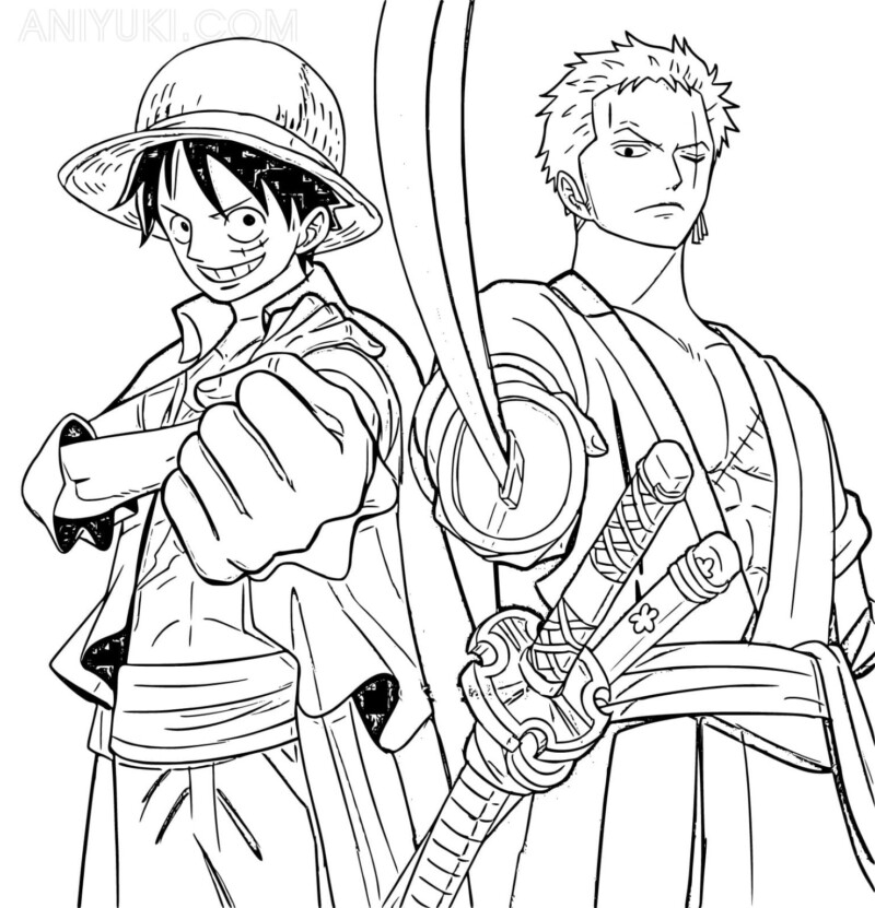 Desenho de luffy para colorir - luffy