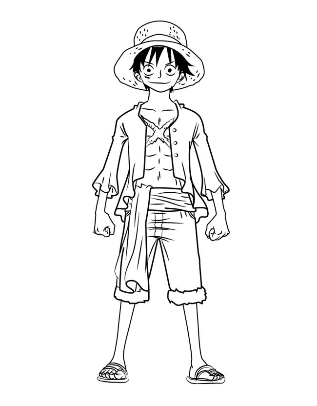 Desenho de luffy para colorir - luffy