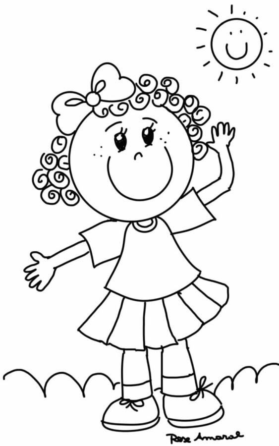 Desenho de meninas para colorir - meninas