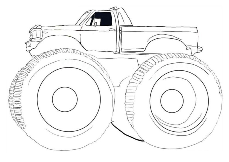 Desenho de monster truck para colorir - monster truck Desenho de monster truck - monster truck para colorir e imprimir grátis. Atividade infantil