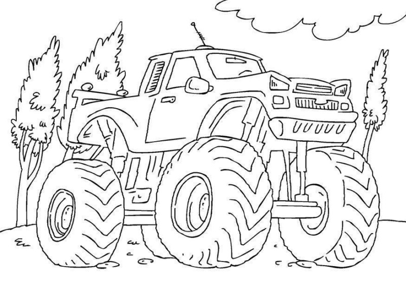 Desenho de monster truck para colorir - monster truck Desenho de monster truck - monster truck para colorir e imprimir grátis. Atividade infantil