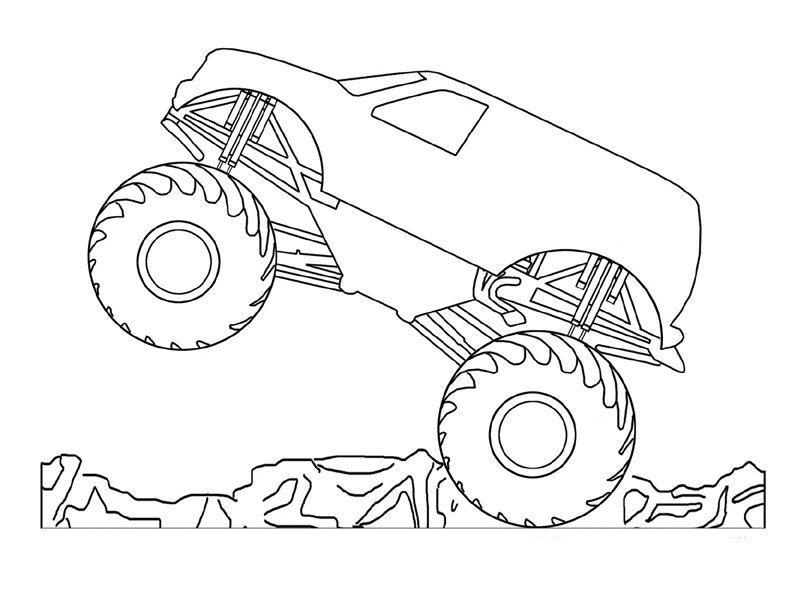Desenho de monster truck para colorir - monster truck Desenho de monster truck - monster truck para colorir e imprimir grátis. Atividade infantil