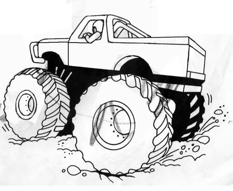 Desenho de monster truck para colorir - monster truck Desenho de monster truck - monster truck para colorir e imprimir grátis. Atividade infantil