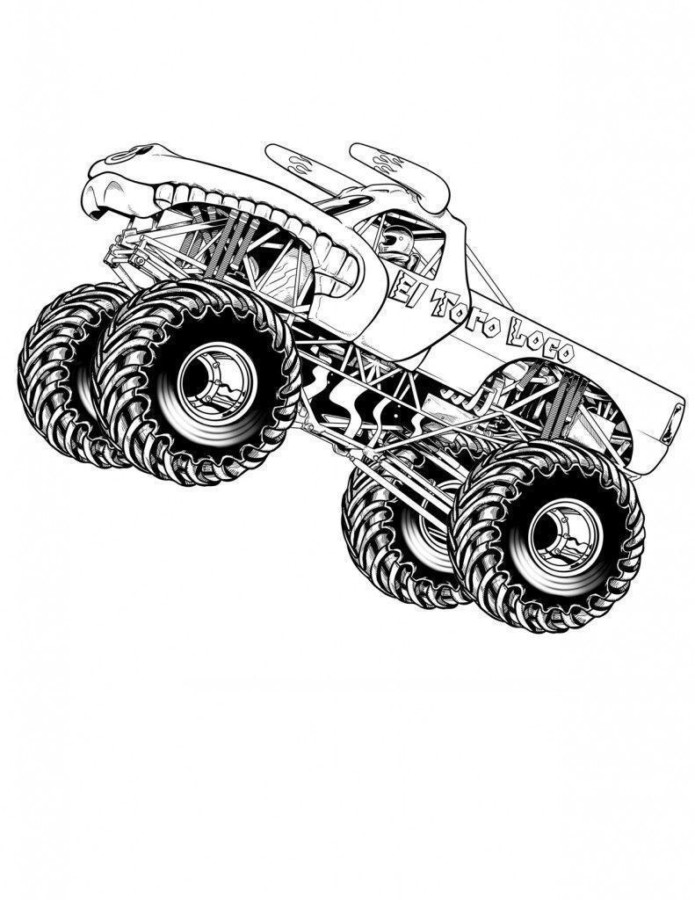Desenho de monster truck para colorir - monster truck Desenho de monster truck - monster truck para colorir e imprimir grátis. Atividade infantil