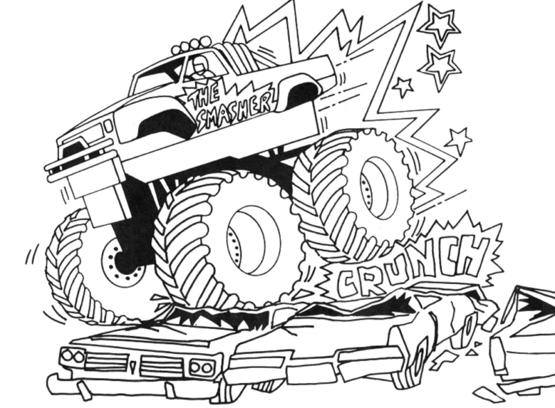 Desenho de monster truck para colorir - monster truck Desenho de monster truck - monster truck para colorir e imprimir grátis. Atividade infantil