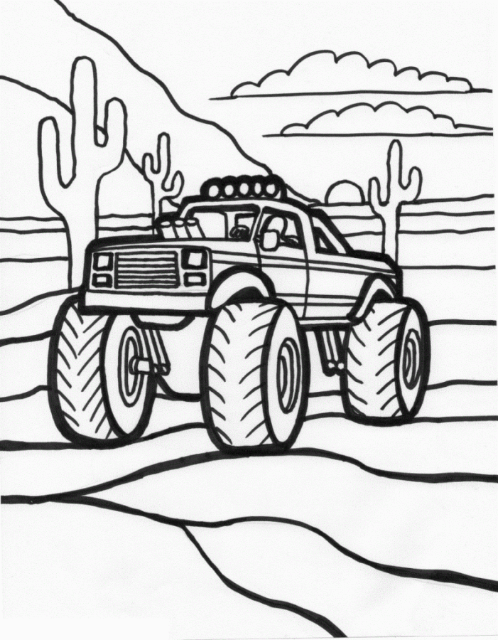 Desenho de monster truck para colorir - monster truck Desenho de monster truck - monster truck para colorir e imprimir grátis. Atividade infantil