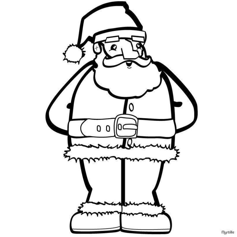 Desenho de papai noel para colorir - papai noel
