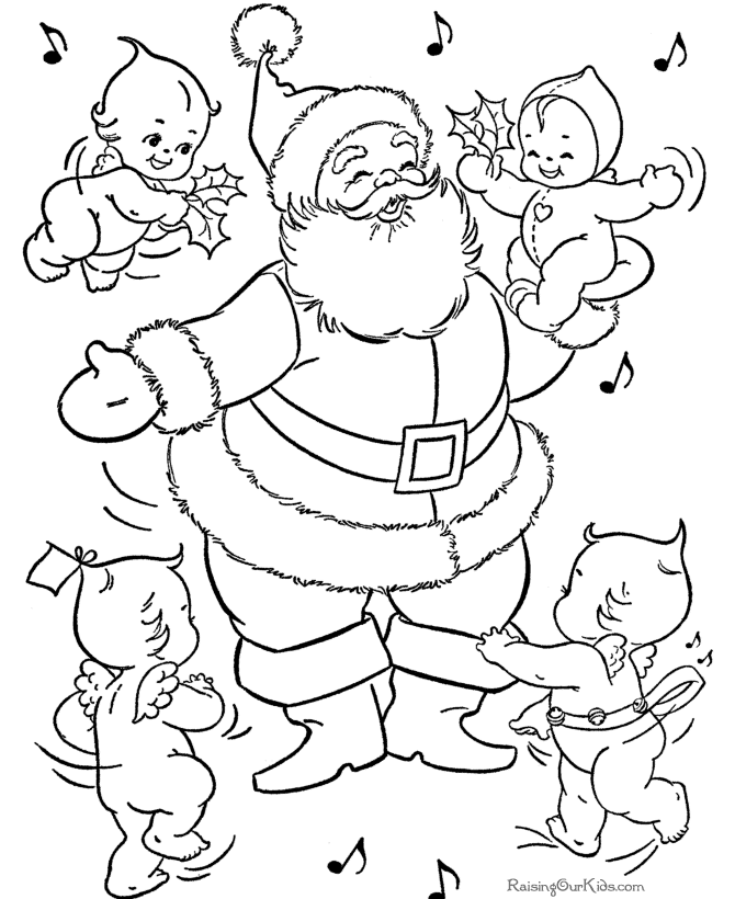 Desenho de papai noel para colorir - papai noel