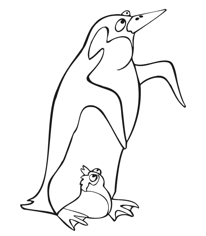 Desenho de pinguins para colorir - pinguins