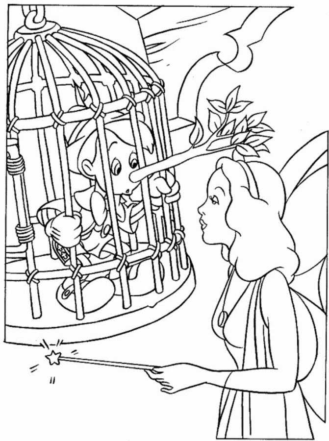 Desenho de pinóquio para colorir - pinóquio