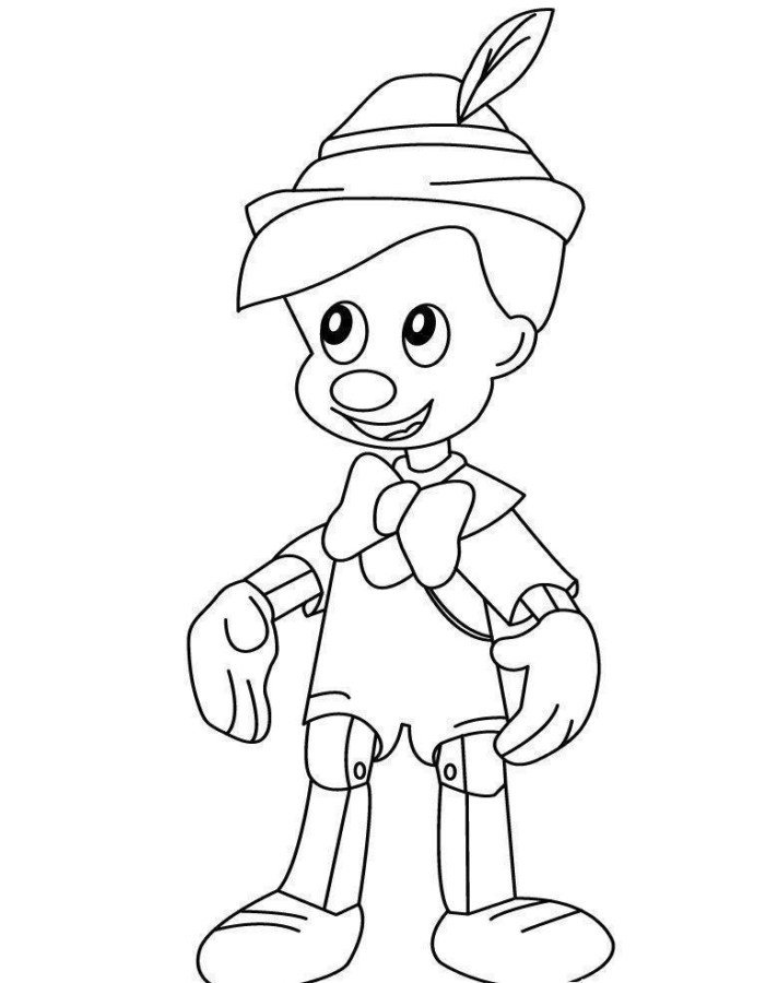 Desenho de pinóquio para colorir - pinóquio