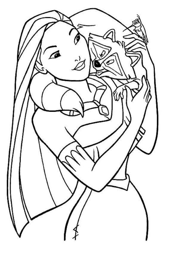 Desenho de pocahontas para colorir - pocahontas Desenho de pocahontas - pocahontas para colorir e imprimir grátis. Atividade infantil
