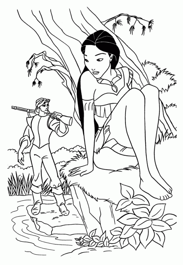 Desenho de pocahontas para colorir - pocahontas Desenho de pocahontas - pocahontas para colorir e imprimir grátis. Atividade infantil