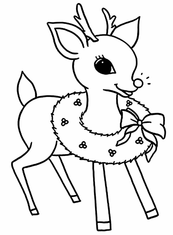 Desenho de renas para colorir - renas