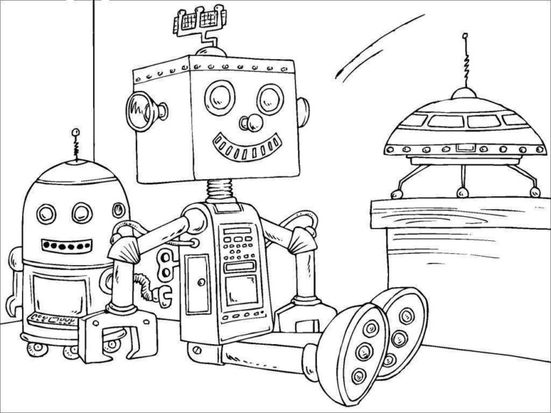 Desenho de robôs para colorir - robôs