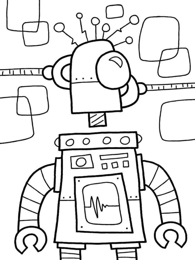 Desenho de robôs para colorir - robôs