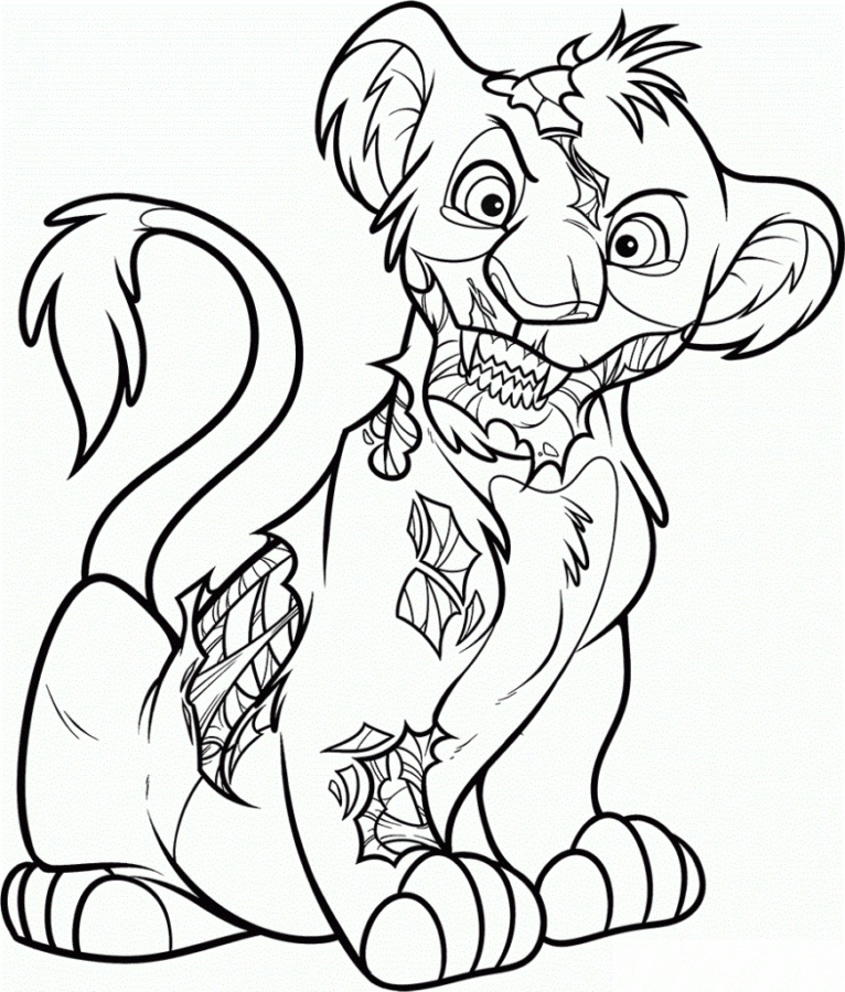 Desenho de simba para colorir - simba