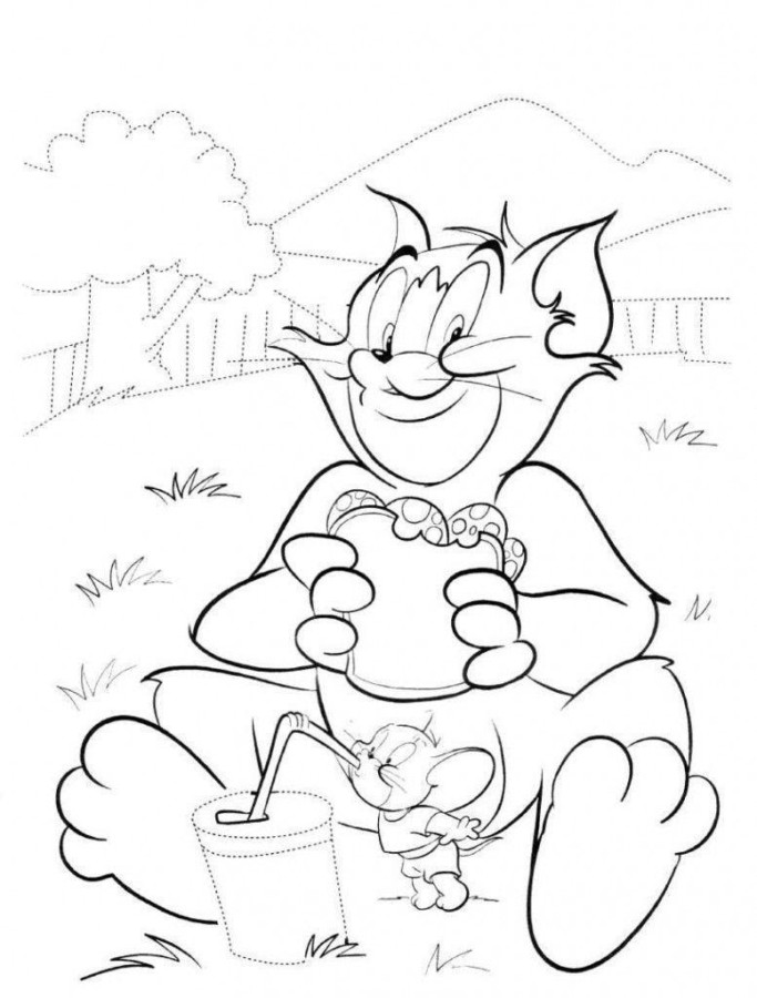 Desenho de tom e jerry para colorir - tom e jerry
