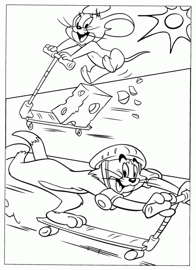 Desenho de tom e jerry para colorir - tom e jerry