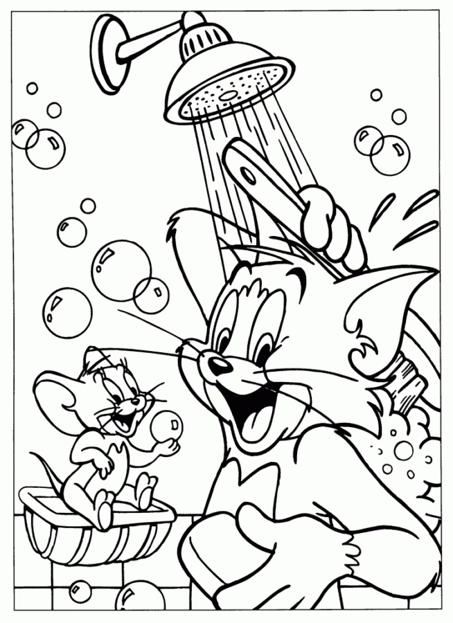 Desenho de tom e jerry para colorir - tom e jerry