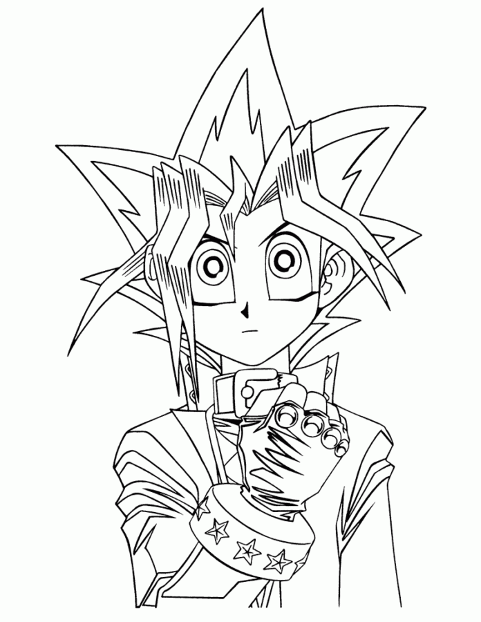 Desenho de Desenho para colorir Yugi do anime Yu-Gi-Oh para colorir - yu-gi-oh