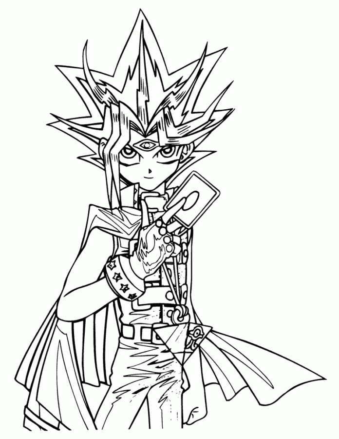 Desenho de Desenho para colorir Yugi do anime Yu-Gi-Oh para colorir - yu-gi-oh
