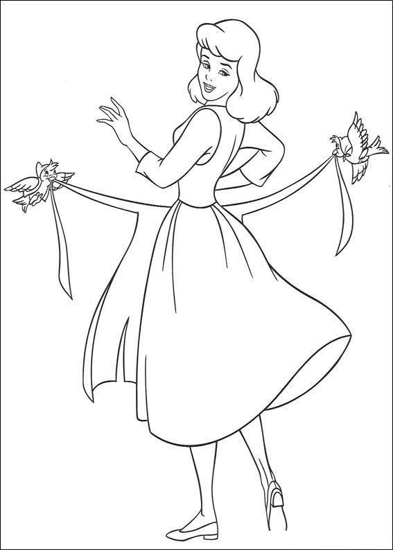 Desenho de cinderela para colorir - cinderela