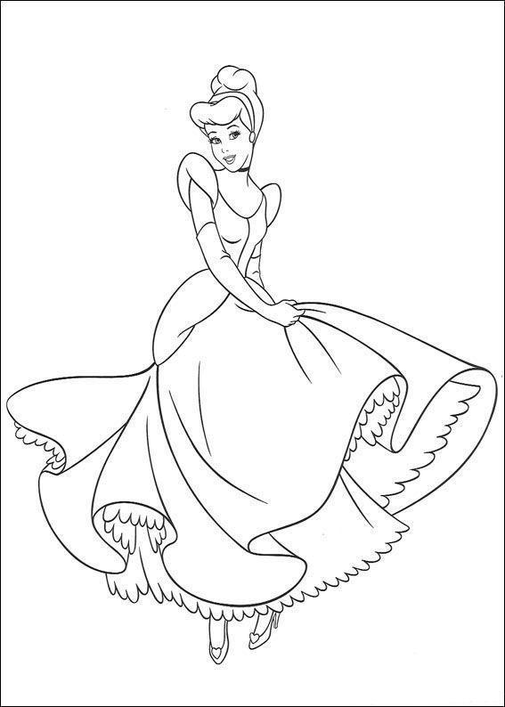 Desenho de cinderela para colorir - cinderela