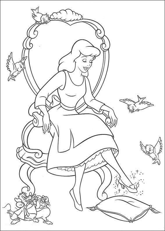 Desenho de cinderela para colorir - cinderela