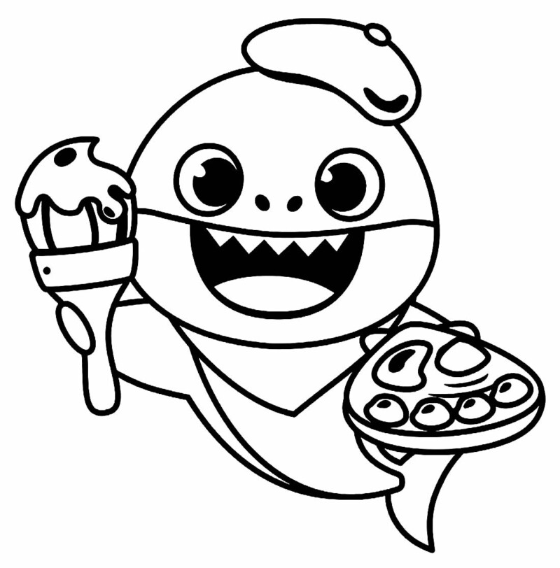 Desenho de baby shark para colorir - baby shark