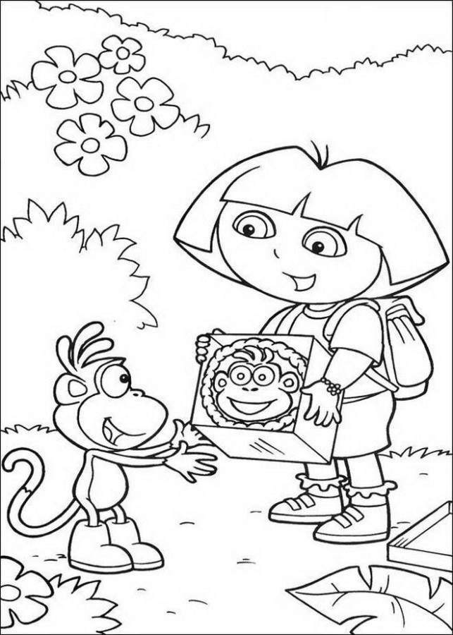 Desenho de dora para colorir - dora